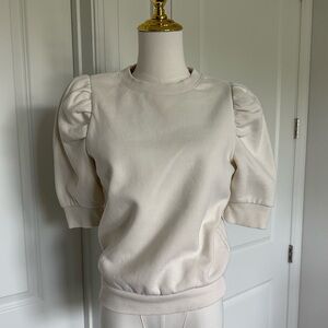 Express Cream Ribbed Sweatshirt